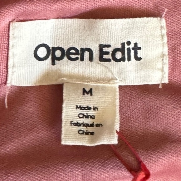 Open Edit Nordstrom Cut Out Mini Dress NWT M Long Sleeve Pink Sketch Floral - Picture 9 of 11